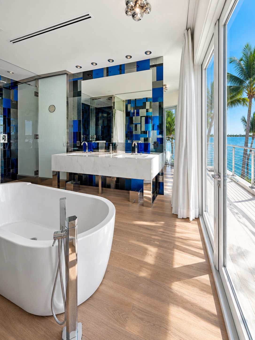 Spanning roughly 18,963 square feet, the Mediterranean-style residence holds eight bedrooms and nine and a half