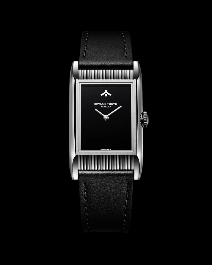 the brand's first rectangular watch, inspired by the sloping, fluted rooftops of