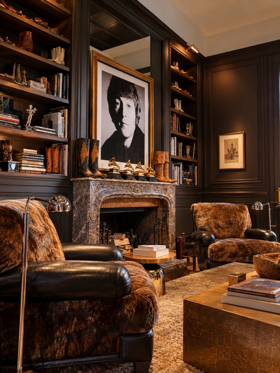 Among the home's many rooms, Kravitz has singled out the library as the one that "means most" to him