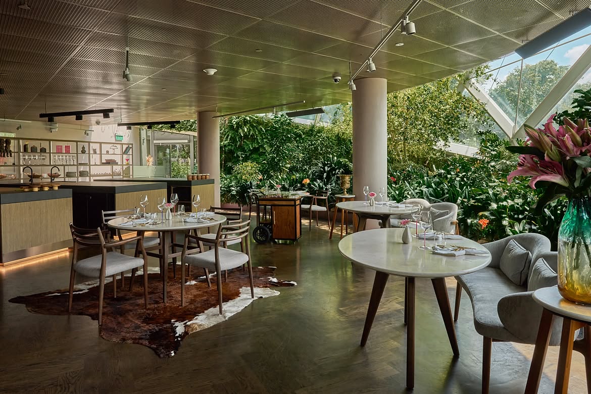 Set within the lush, climate-controlled surrounds of the Flower Dome at Gardens by the Bay