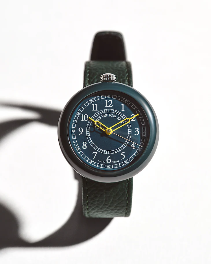 Louis Vuitton's Monterey takes an altogether more jewel-box approach to green, pairing a green ceramic polished case