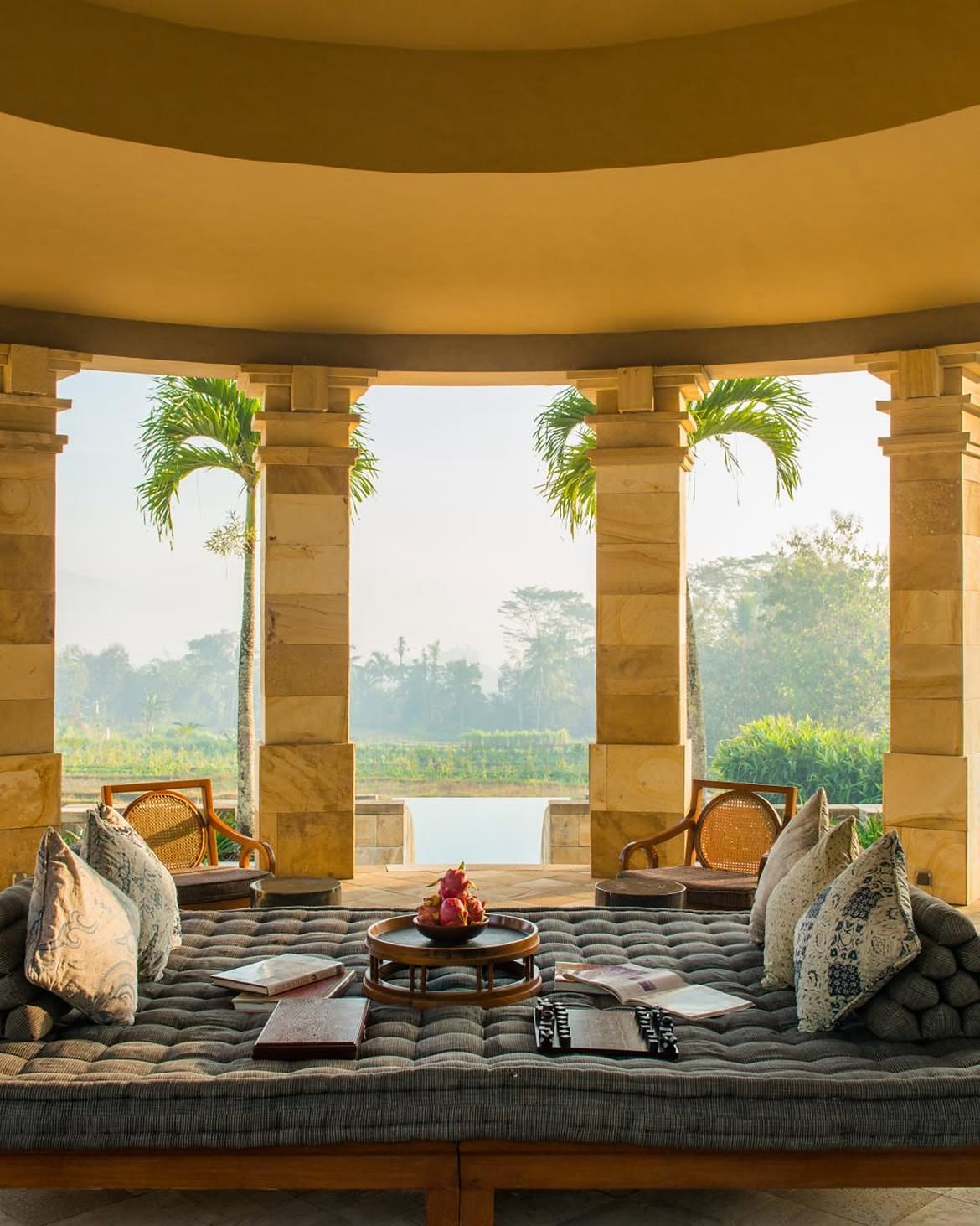 Nestled within a natural amphitheatre of hills on the island of Java, Amanjiwo