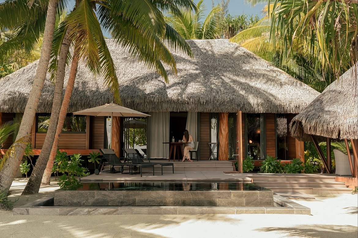 Built on the private island of Tetiaroa, once owned by Marlon Brando himself