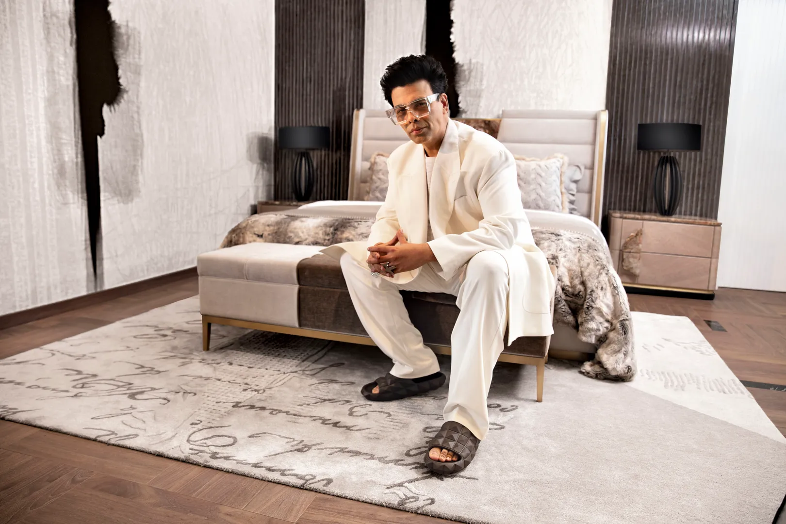 The living and dining spaces appear designed for sociability, entertaining and the occasional moment of cinematic