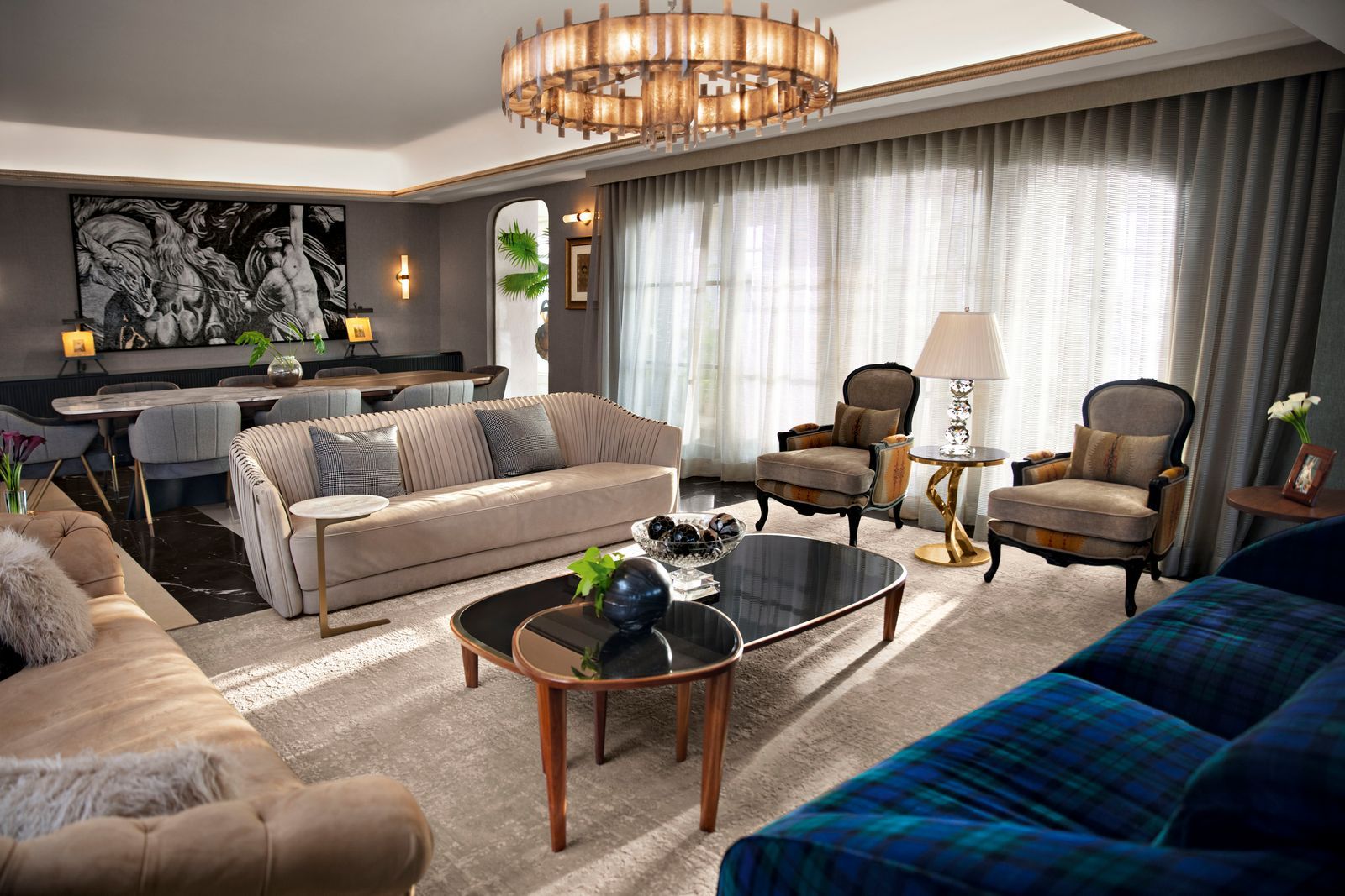 If the living room expresses Johar's theatrical side, his expansive walk in wardrobe speaks to another
