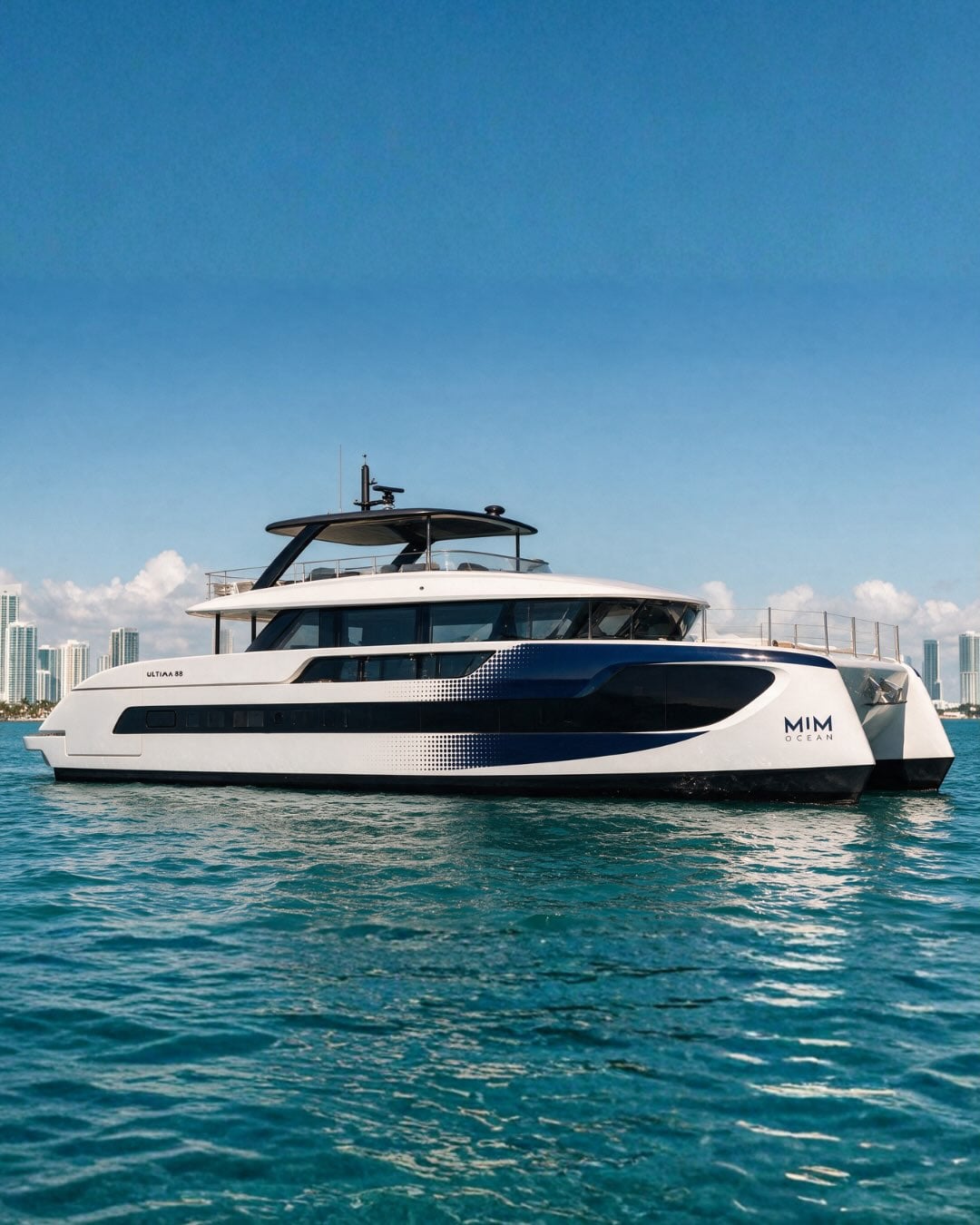 Measuring 26.8 metres, the ULTIMA 88 is designed with life at sea, rather than spectacle alone
