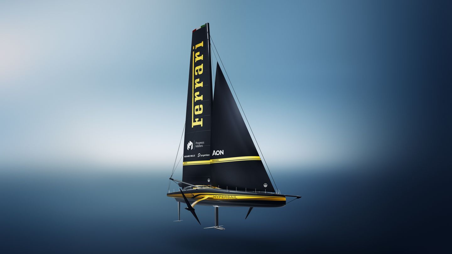 which is Ferrari’s sailing project, because apparently conquering every form of motorsport