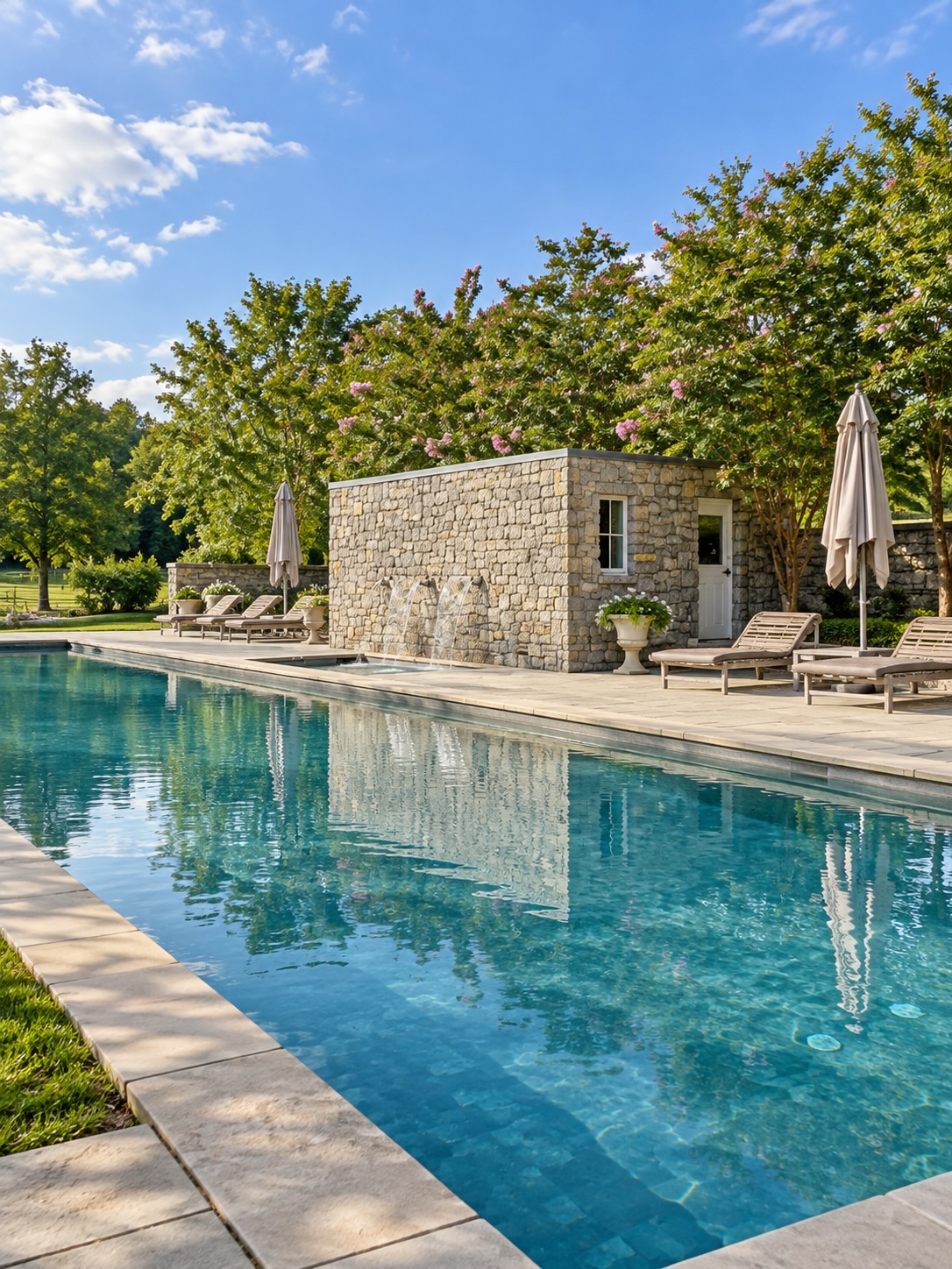 As lovely as the grounds are, the true showpiece is the 5,300-square-foot entertainment barn.