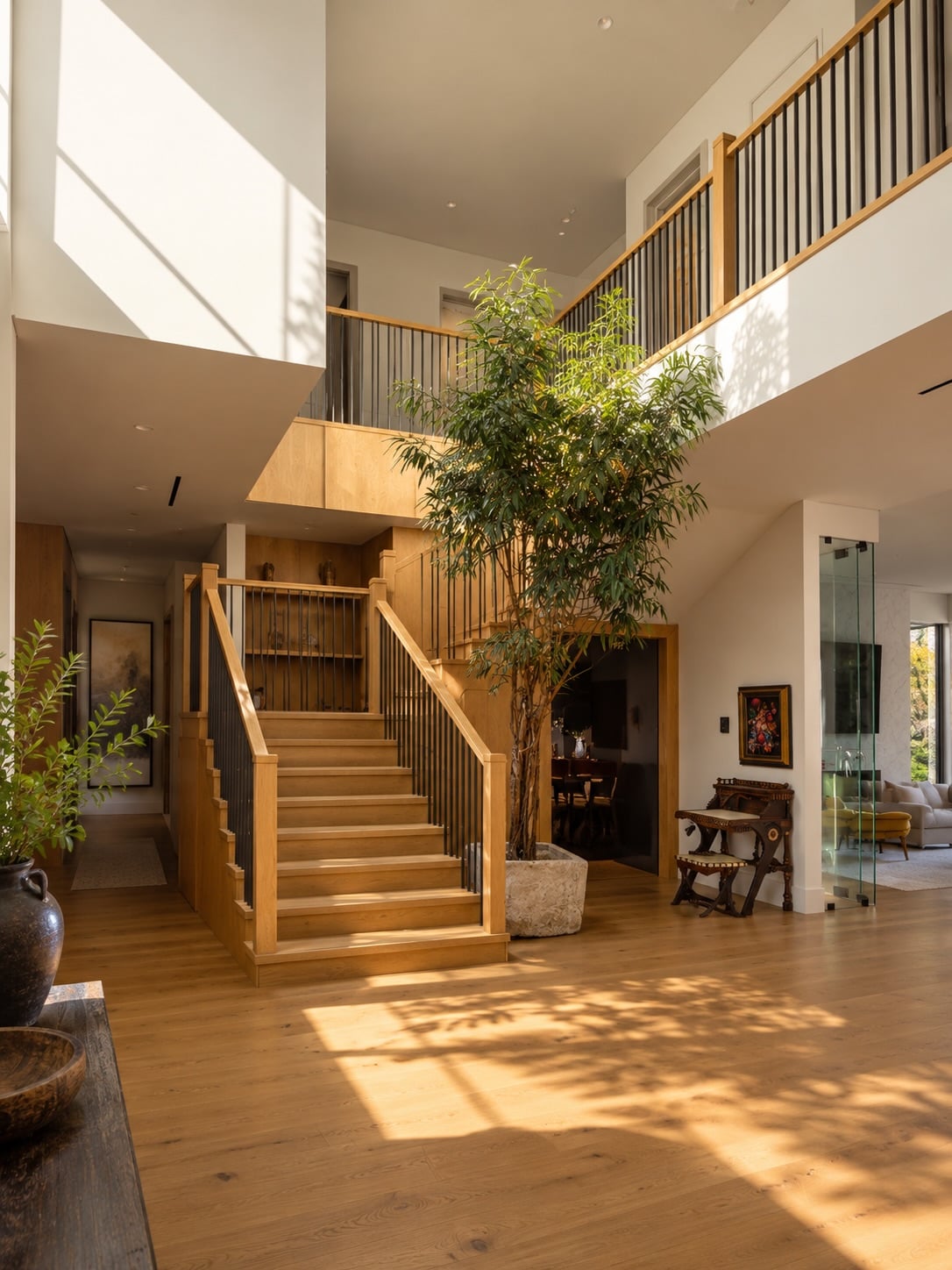 The mood is set the moment you step inside. Warm oak runs through the interiors,