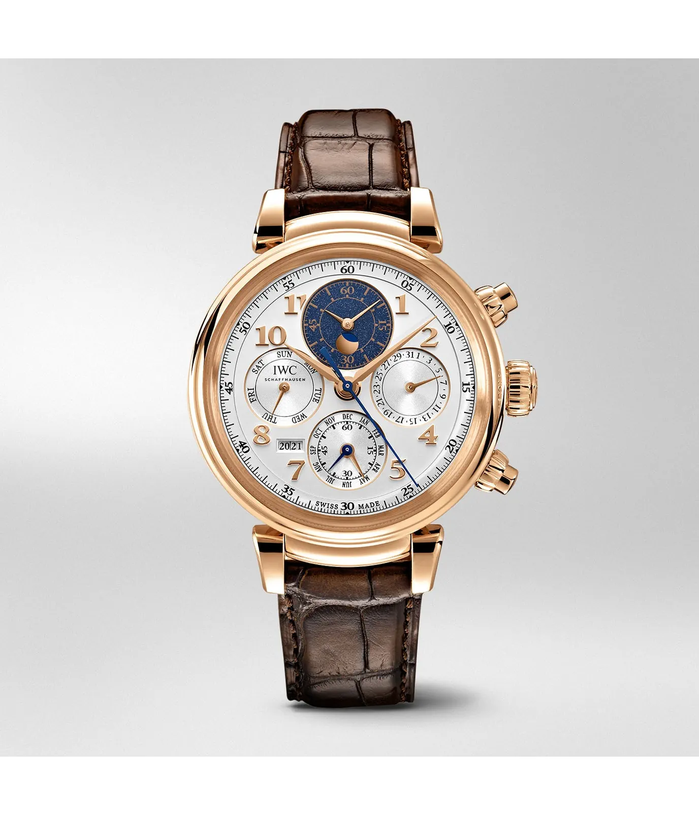 The IWC Da Vinci Perpetual Calendar Gold Woven Bracelet makes an impression through