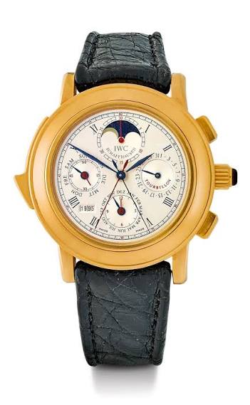 Introduced in 1993 to mark IWC’s 125th anniversary, the Il Destriero Scafusia Grand Complication